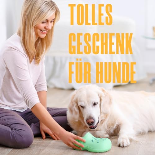 HYSHLC 2PCS Hundespielzeug Unzerstörbar, Quietschspielzeug Hund Interaktives Spielzeug, Hundespielzeug Pantoffel Intelligenz Set für Kleine und Mittelgroße Hunde zum Kauen und Jagen, Gelb Grün