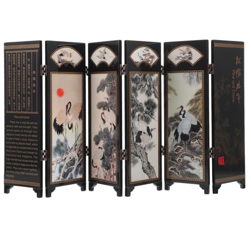 HEMOTON Écran de Salle à Panneaux Traditionnel en Bois Style Antique Chinois, Paravent Décoratif Pliant pour Séparation D'espace et Décoration Intérieure