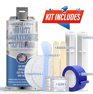 Quartz Countertop Repair Kit (White), Quick-Drying Quartz Repair Kit for Edge Chips, Cracks, Scratches, Nicks on Quartz, Granite, Marble, Porcelain and Other Natural Stone Surfaces