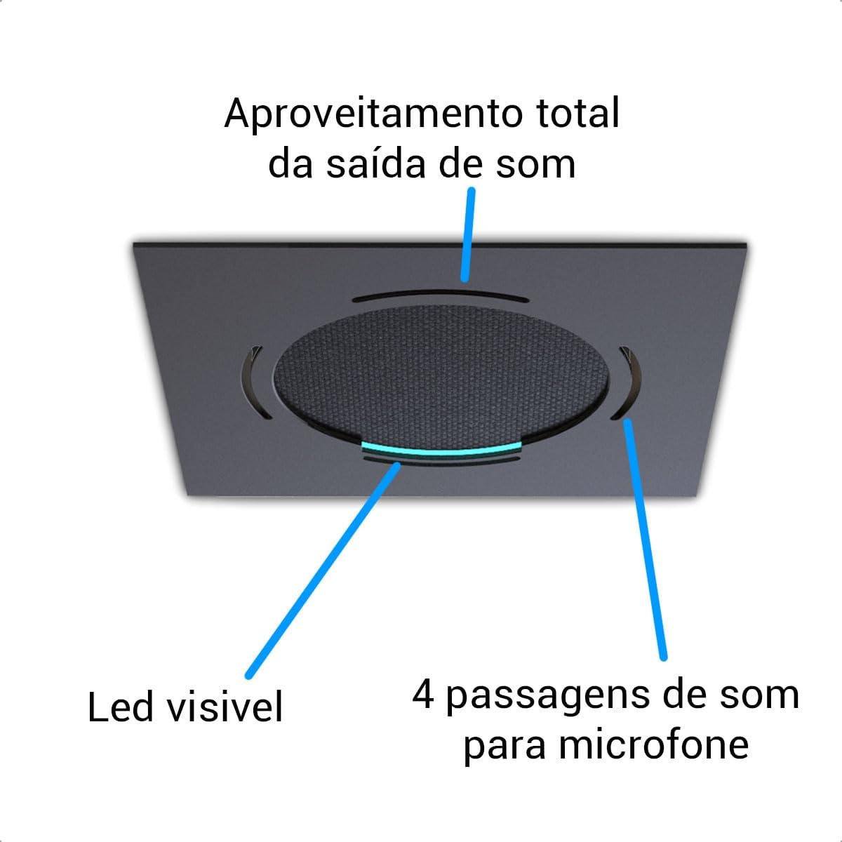 Suporte P/Alexa Echo Pop De Embutir No Teto Gesso Quadrado
