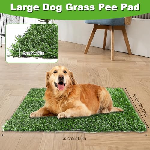 JMIATRY 2 Stück 51x63 cm Hundetoilette Balkon, Kunstrasen, Rasenteppich Outdoor Kunstrasen Hundeklo für Hunde Waschbar Haustier-Urinunterlage Rasen