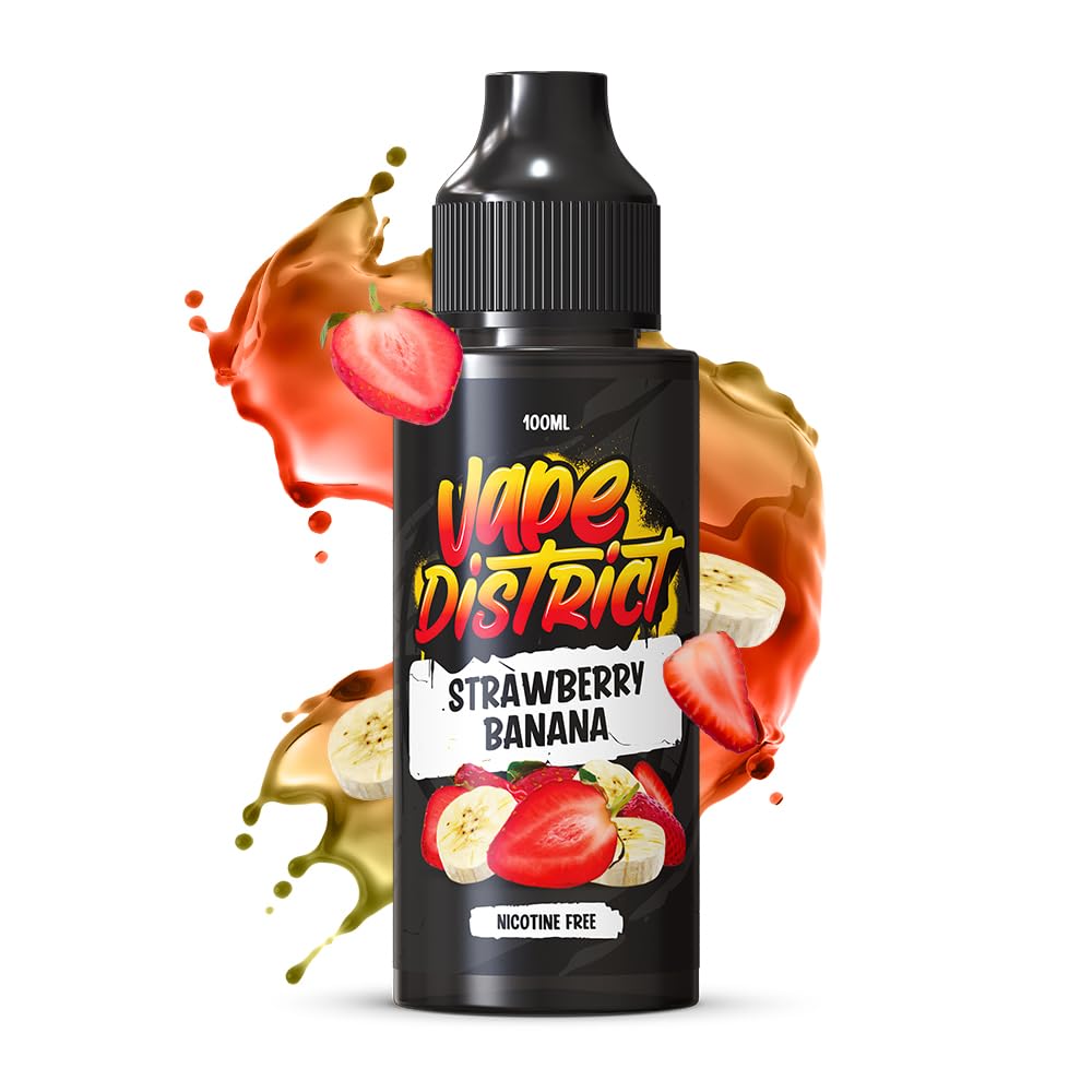 RODEO Strawberry Banana E-Liquid 70/30 Vape Juice - 100ml Sub Ohm Nicotine-Free Short Fill by Vape District: Amazon.co.uk: Electronics & Photo RODEO Strawberry Banana E-Liquid 70/30 Vape Juice - 100ml Sub Ohm Nicotine-Free Short Fill by Vape District: Amazon.co.uk: Electronics & Photo
