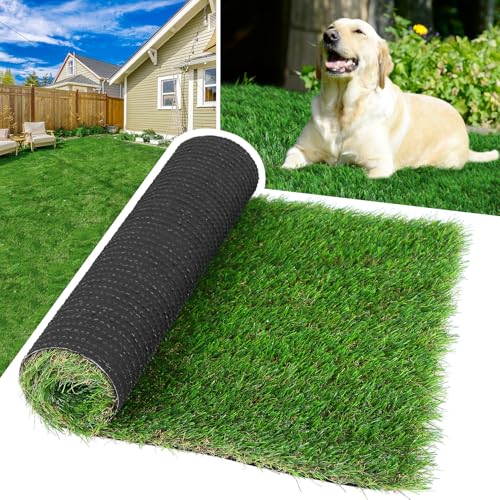 Image of GLOBREEN Extra Large Artificial Grass Pee Pads for Dogs Potty Training, 4FT X 6FT Fake Turf Outdoor Rugs for Pets Patio Balcony, with Drainage Hole