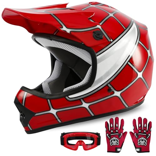 XFMT Youth Kids Motocross Offroad Street Dirt Bike Helmet Goggles