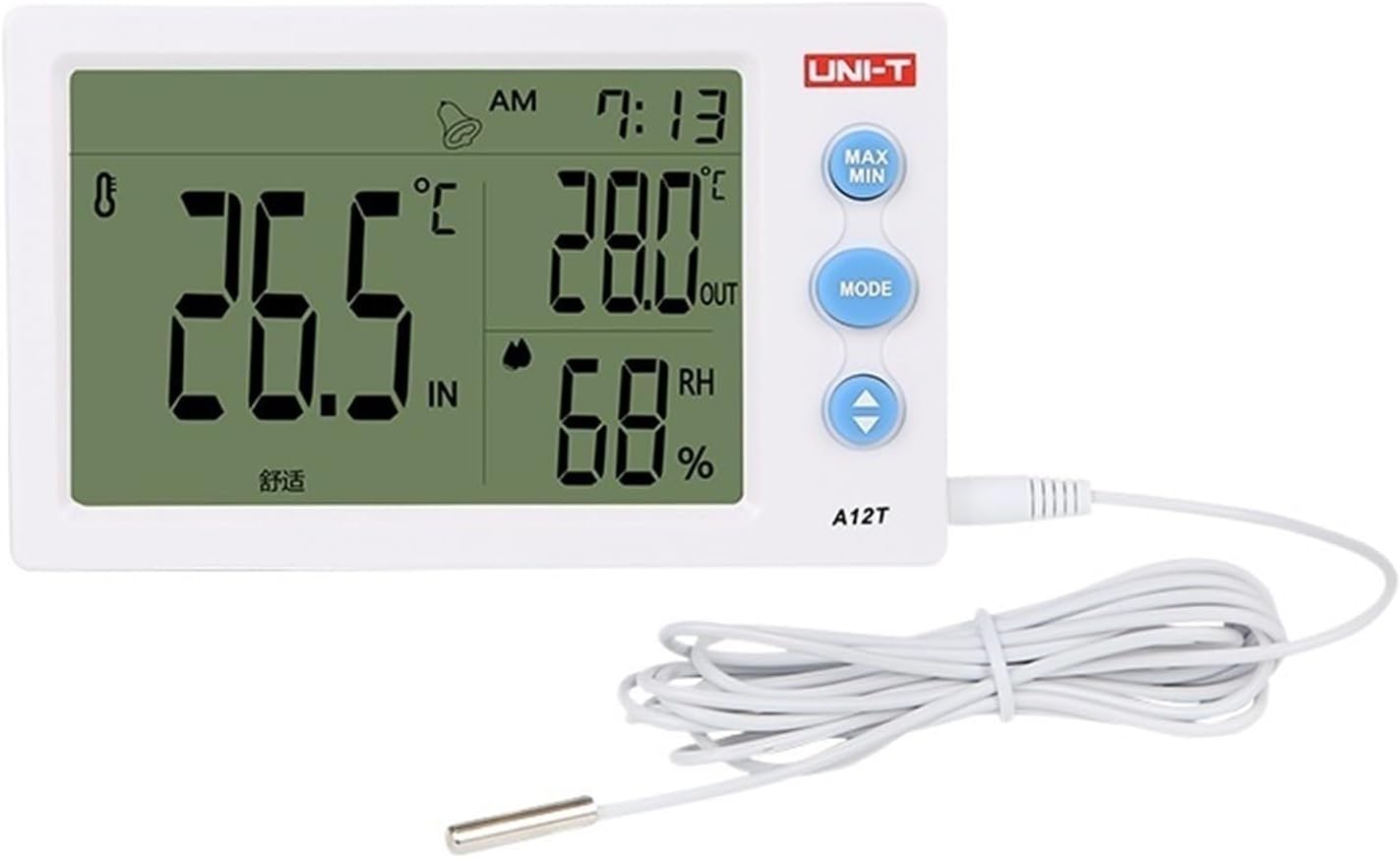 A12T Digital LCD Thermometer Hygrometer Temperature Humidity Meter Alarm Clock Weather Station Indoor Outdoor Instrument