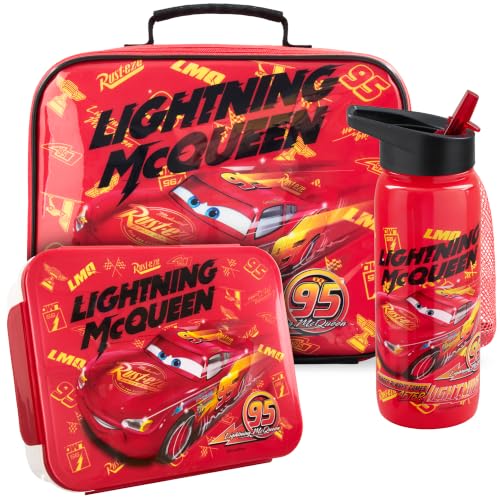 Get Trend Disney Cars Lightning McQueen Lunch Bag Bento Box & Water Bottle