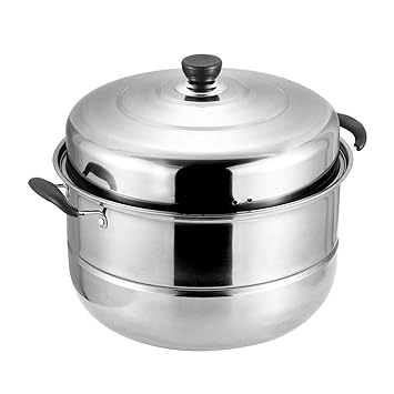 SUS560-1 Thick Stainless Steel Single-Layer Steamer Cookware Stainless Steel Multicooker with 1 Perforated Steel Insert