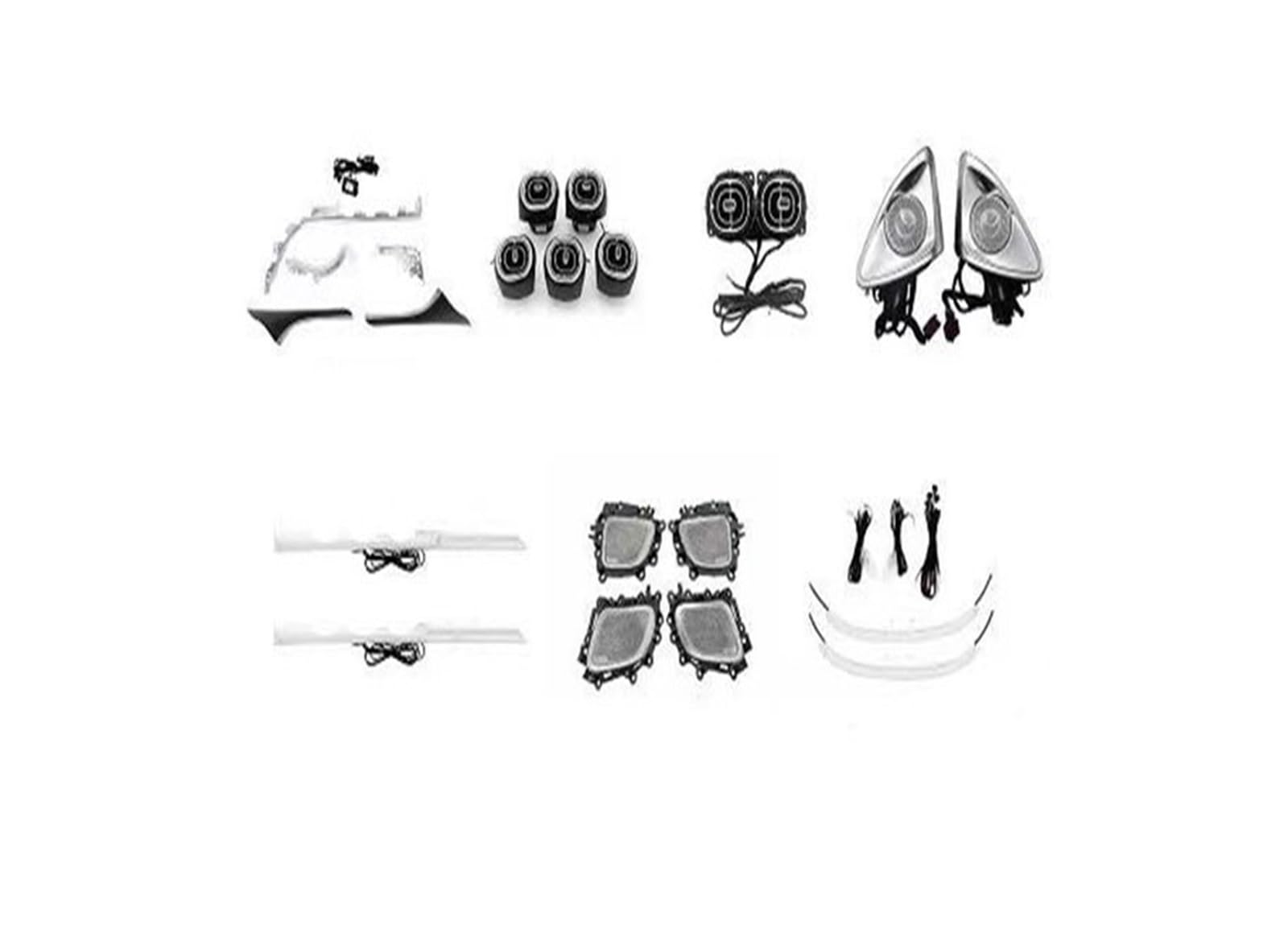 XCZPRKMXY 64 Colours LED Air Vents Conditioning Car Turbine Air Outlet Ambient Light Rotary Trebl Compatible with Mercedes Benz C-Class W206 2022(Ambient lamp B Style)