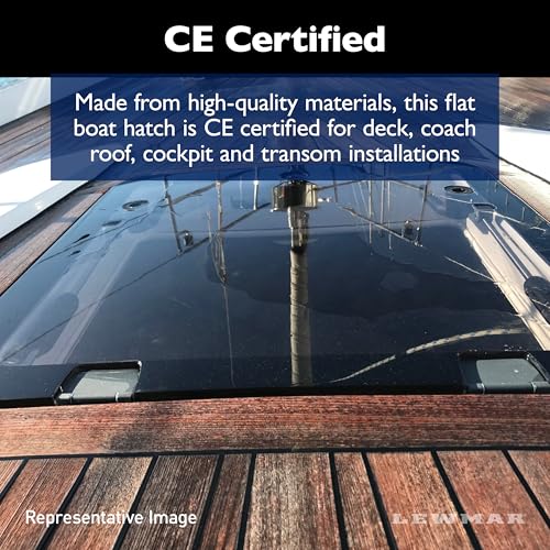 Image of Lewmar Flat Base Ocean Boat Hatch - Size 30, Corrosion-Resistant Anodized Aluminum Frame, CE-Certified, Lockable Handle, Friction Levers Open in All Positions Up to 90 Degrees