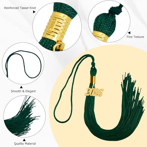 Image of GraduationMall Single&Multiple Color Graduation Tassel with 2026 Year Charm 9 inch
