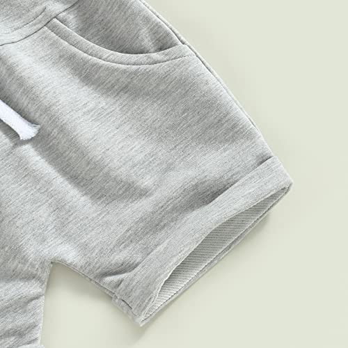 Zimbro Baby Boy Shorts Set Summer Clothes Short Sleeve T Shirt Letter Top Casual Shorts Cute Infant Toddler Outfit (Dark Green,12-18 Months) #TOP5