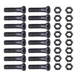 16 bulloni e dadi per aratro con lame da 5/8" UNC-11 x 2-1/4", resistenti bulloni con dadi per livellatori spazzaneve caricatori