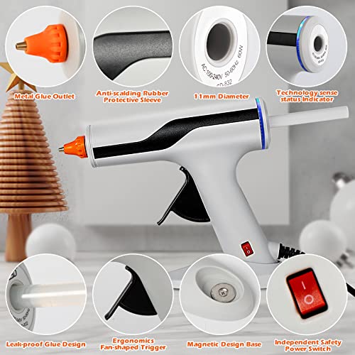 Lifoost Full Size Glue Gun, 60W Hot Glue Gun Kits W/30 Glue Sticks 7/16", Large Glue Gun W/Magnetic Base, Fast Preheating Heavy Duty Industrial High Temp Glue Guns For Crafting, Diy And Repairs #TOP3