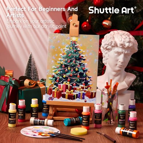 Shuttle-Art-100-Colors-Acrylic-Paint-2oz60ml-Bottles-Include-2-Sets-of-12-Paint-Brushes-1-Art-Sponge-Palette-Premium-Acrylic-Paint-Set-for-Artists-Beginners-Kids-on-Canvas-Rocks-Wood-Ceramic