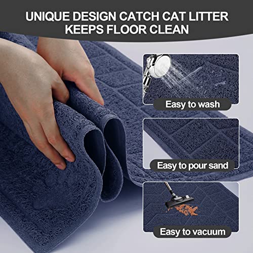 Image of Cat Litter Mat, Litter Trapping Mat Soft on Kitty Paws, 47 inch x 35 inch Kitten Litter Box Mat for Cleaner Floors, Waterproof, Easy Clean, Durable XL Large Size Cat Litter Pad for Kitten.