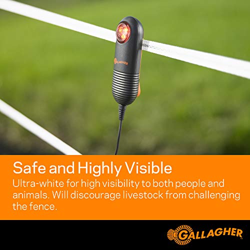 Gallagher Electric Fence Poly Tape | Ultra White 656 Ft Roll | 5 Stainless Steel Rust Resistant Strands | Suitable For Portable & Semi Permanent Electric Fences | Uv Resistant 1/2" Diameter Poly Tape #TOP3