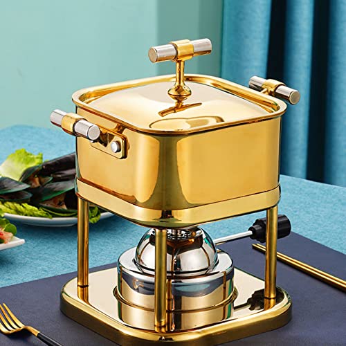 Buffet de poêles chaudes en acier inoxydable doré pour fêtes