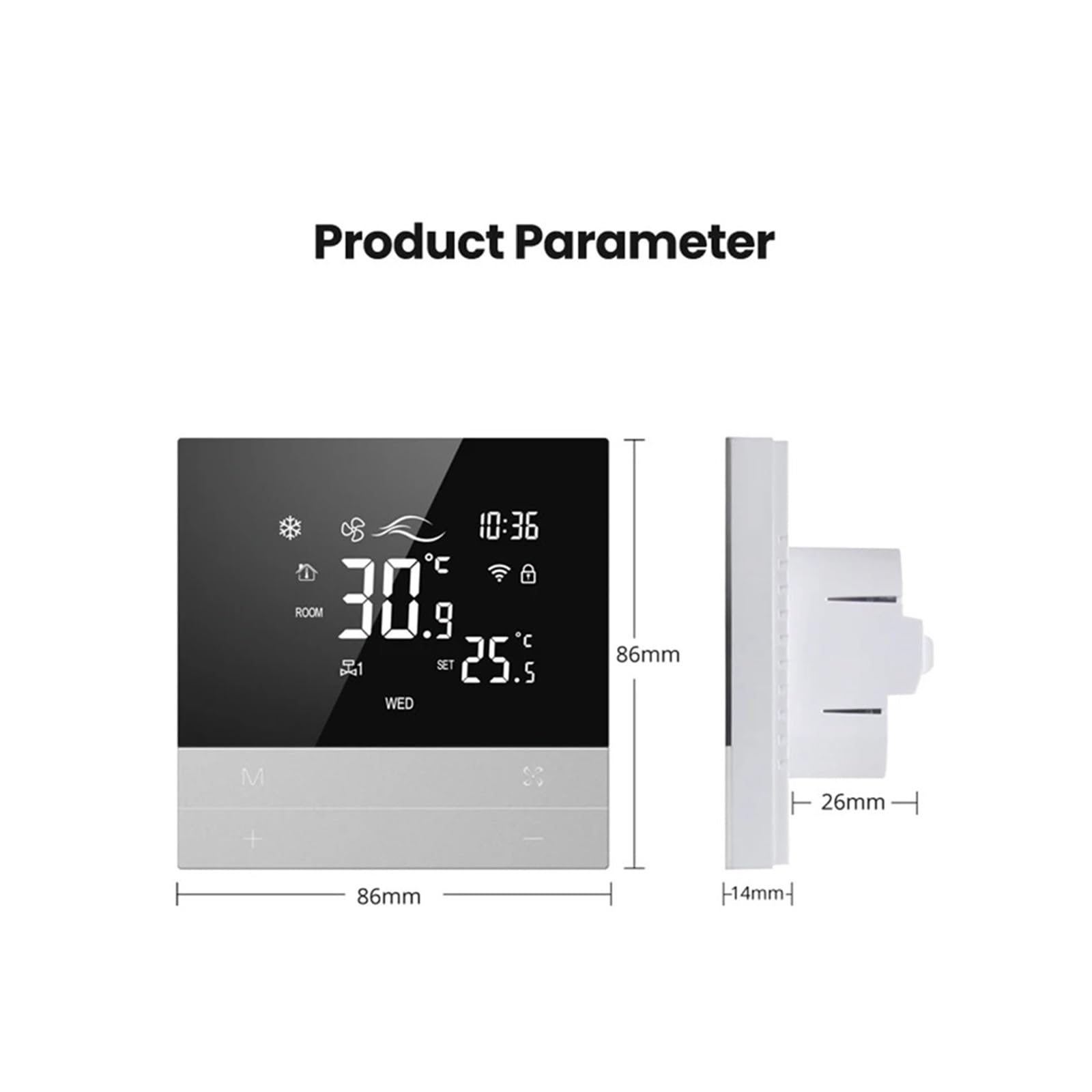 Controllore Aria Condizionata Centralizzato Wi-Fi Smart Termostato Aria Condizionata Centralizzata Riscaldamento Raffreddamento Unità Fan Coil A 3 Velocità(2 Pipe Wifi)
