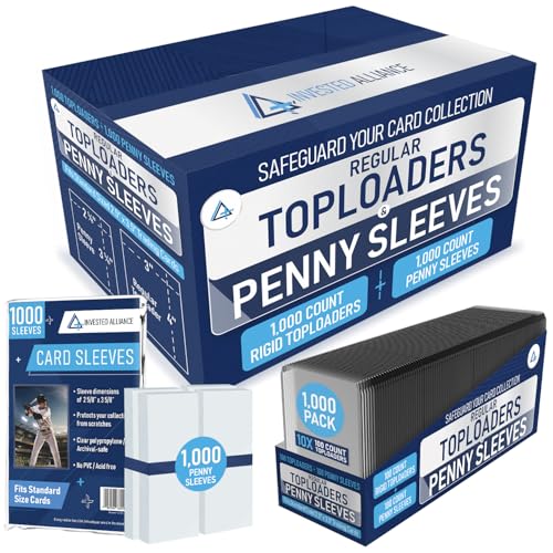 Regular 3x4 Top Loaders for Cards & Card Sleeves 1000 Count | Trading Card Hard Plastic, Baseball Cards Sleeve Soft, Ultra Sports & Plastic Sleeves, Ultra TCG Clear Sleeve, MTG Toploaders Bulk Case.