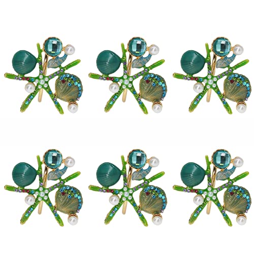 Hottest Sale Xidmold Starfish Napkin Rings - Set of 6 Pearl Rhinestone Ocean Coastal Nautical Napkin Ring Holders Napkin Buckle for Wedding Party, Beach Table Decor Banquet Dinner Table Centerpieces Accessories Flash Sale Xidmold Starfish Napkin Rings - Set of 6 Pearl Rhinestone Ocean Coastal Nautical Napkin Ring Holders Napkin Buckle for Wedding Party, Beach Table Decor Banquet Dinner Table Centerpieces Accessories