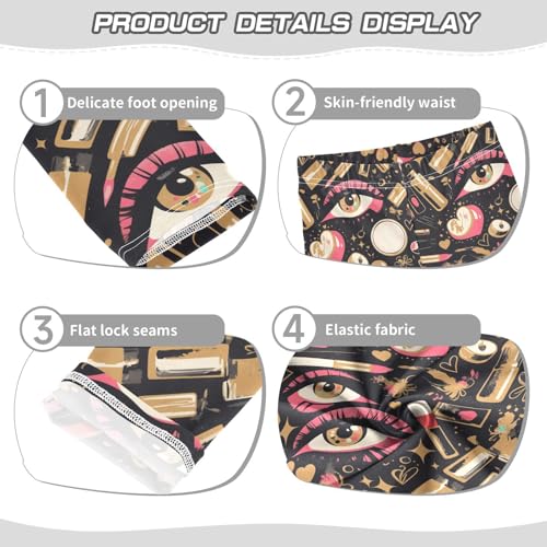 KLL Beauty Cosmetics Pattern Toddler Girls Athletic Leggings Stretchy Full Length Activewear Gym3