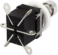 Vista 4 de ESUPPORT 6Pin DPDT - Pedal de interruptor de pie con cierre DPDT para guitarra, botón de metal True Bypass AC 250V/2A 125V/4A, paquete de 5