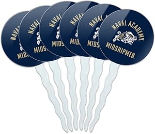 US Naval Academy Midshipmen Cupcake Picks Toppers Decoration Set of 6