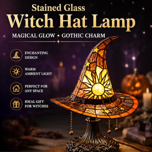 Lampe gothique faite main en vitrail et résine rétro 18cm - 2