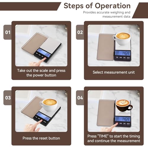 Espressoweegschaal Met Timer 1000 G X 0,1 G, Dunne En Slanke Koffieweegschaal Voor Lekbak, Kleine En Handige Barista-weegschaal, Handige Digitale Zakweegschaal, Mini-barista Koffieweegschaal - Afbeelding 5