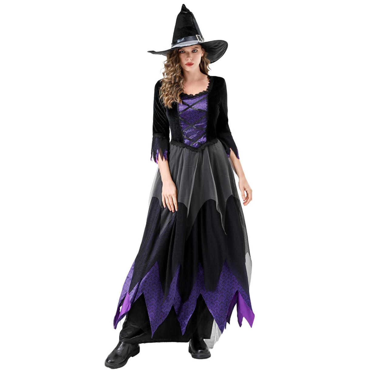 Disfraz De Bruja para Halloween, Disfraz De Terror Parca Demonio Vampiro Cosplay Accesorios