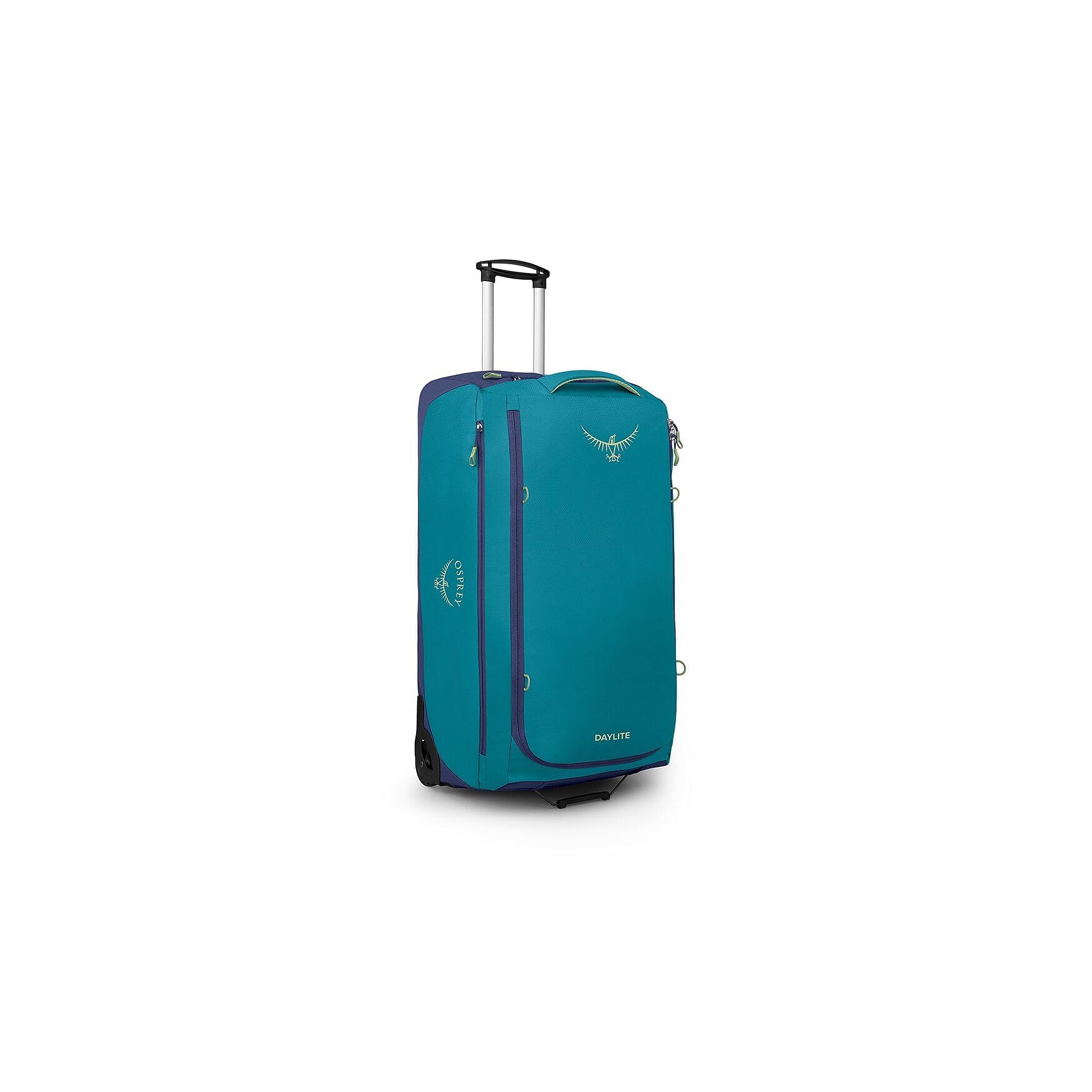 Osprey Daylite 115L Wheeled Collapsible Travel Duffel Bag - Lightweight Rolling Suitcase, Blue Spikemoss/Alkaline