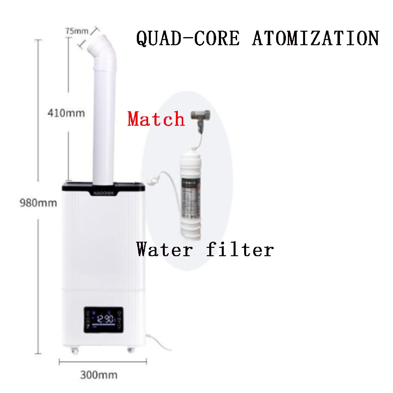 Humidificador, humidificador Comercial, humidificadores para Dormitorio, humidificador de Aire, 3 Modos de Niebla y Apagado automático, Muy silencioso para Office Hom