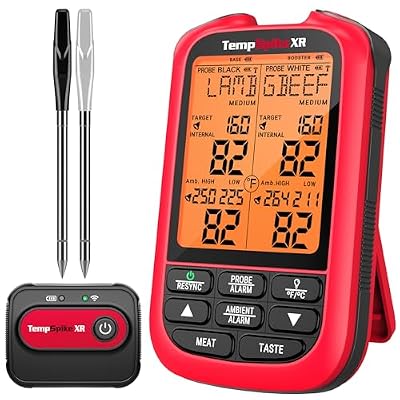 TempPro TempSpike 2000FT Wireless Meat Thermometer Digital with 2 Ultra-Thin Meat Probe, Grill Thermometer Wireless for Smoker, BBQ, Grill, Turkey Kitchent Gift for Dad Husband (Previously ThermoPro)