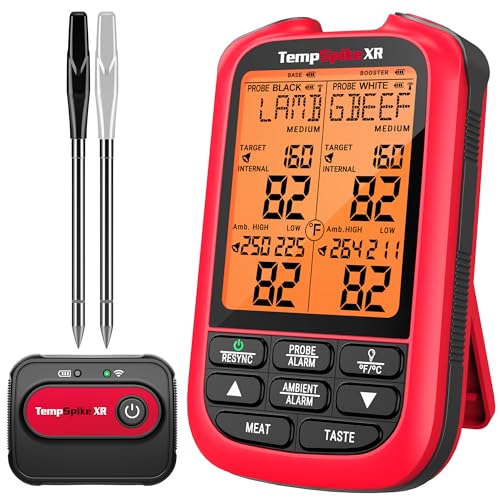 Image of TempPro TempSpike Wireless Meat Thermometer Digital with 2 Probes | 2000FT Range, Ultra-Thin Meat Probe, Temperature Alarm For Smoker, BBQ, Grill, Turkey, Previously ThermoPro