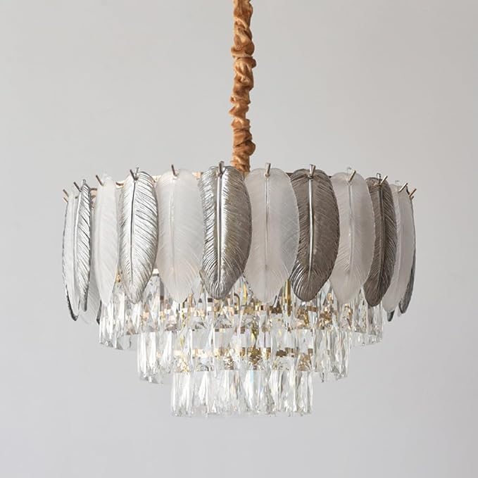 Lustre en cristal noir moderne du milieu du siècle pour salon et chambre