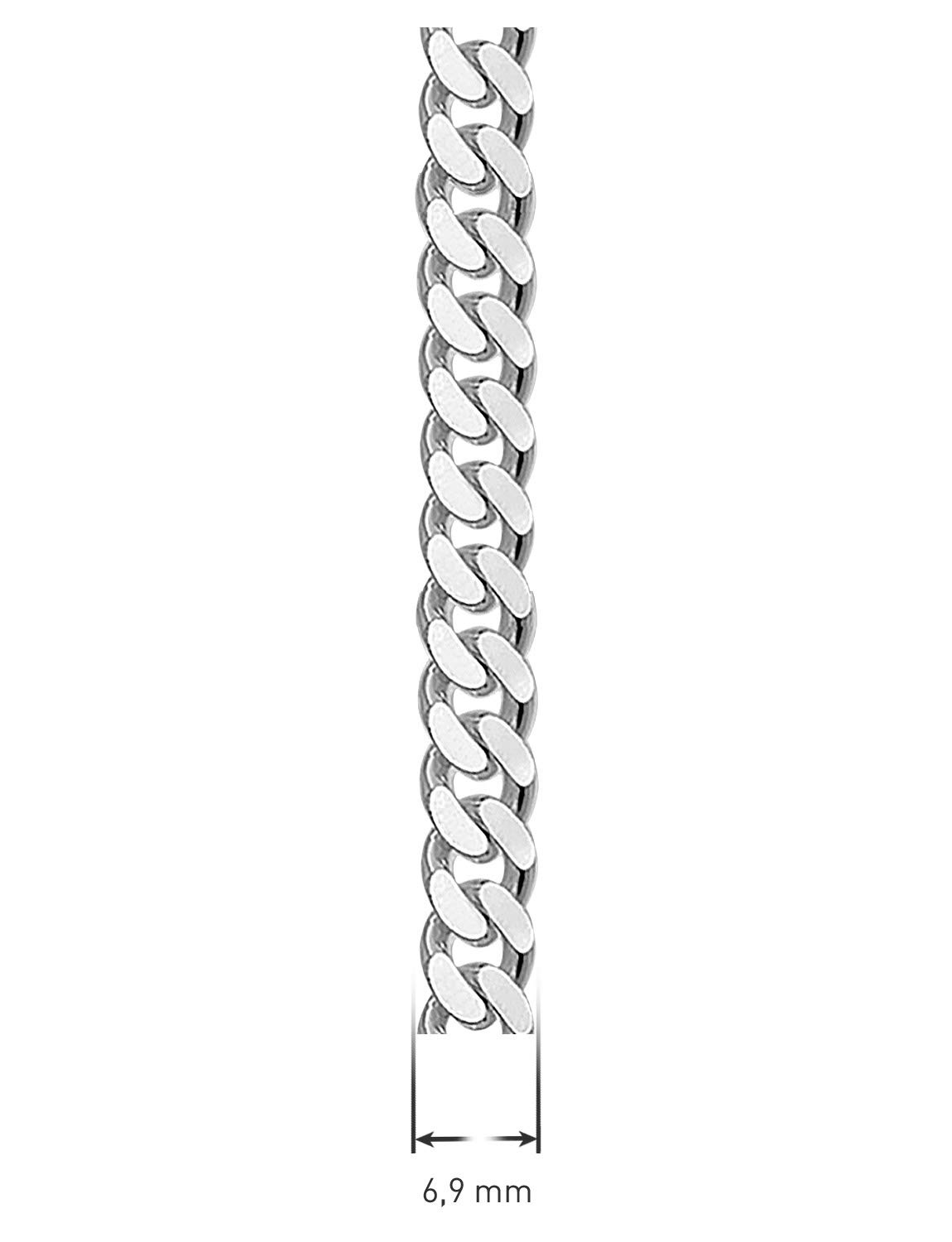 trendor Armband für Männer 925 Silber Massiv Panzerkette Breite 6,9 mm