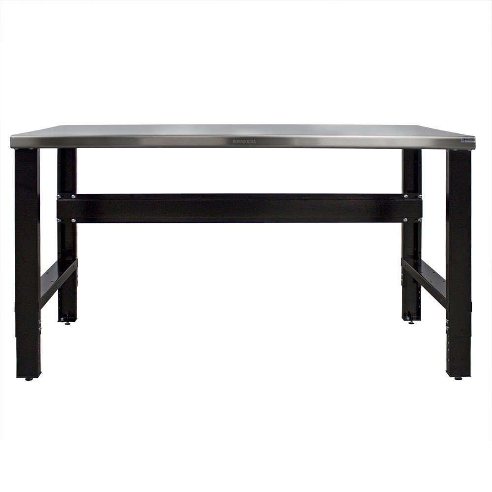 Borroughs Adjustable Height Work Bench with Stainless Steel Top, 34 inches x 48 inches