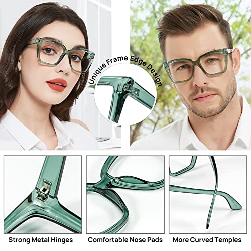 Image of Bifocal Reading Glasses 3.5 Women Men Large Bifocal Computer Readers 1.00 1.25 1.50 1.75 2.00 2.25 2.50 2.75 3.00 3.50 (Clear Green 350)