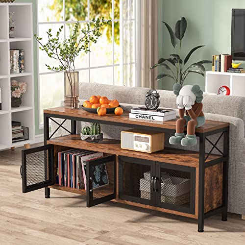 Tribesigns Buffets & Sideboards Buffet Table Bar Cabinet With 4 Mesh Doors, Farmhouse Buffet Cabinet Bar Sideboard With Storage Open Shelf, Wood Kitchen Buffet Storage Cabinet For Dining Room #TOP3