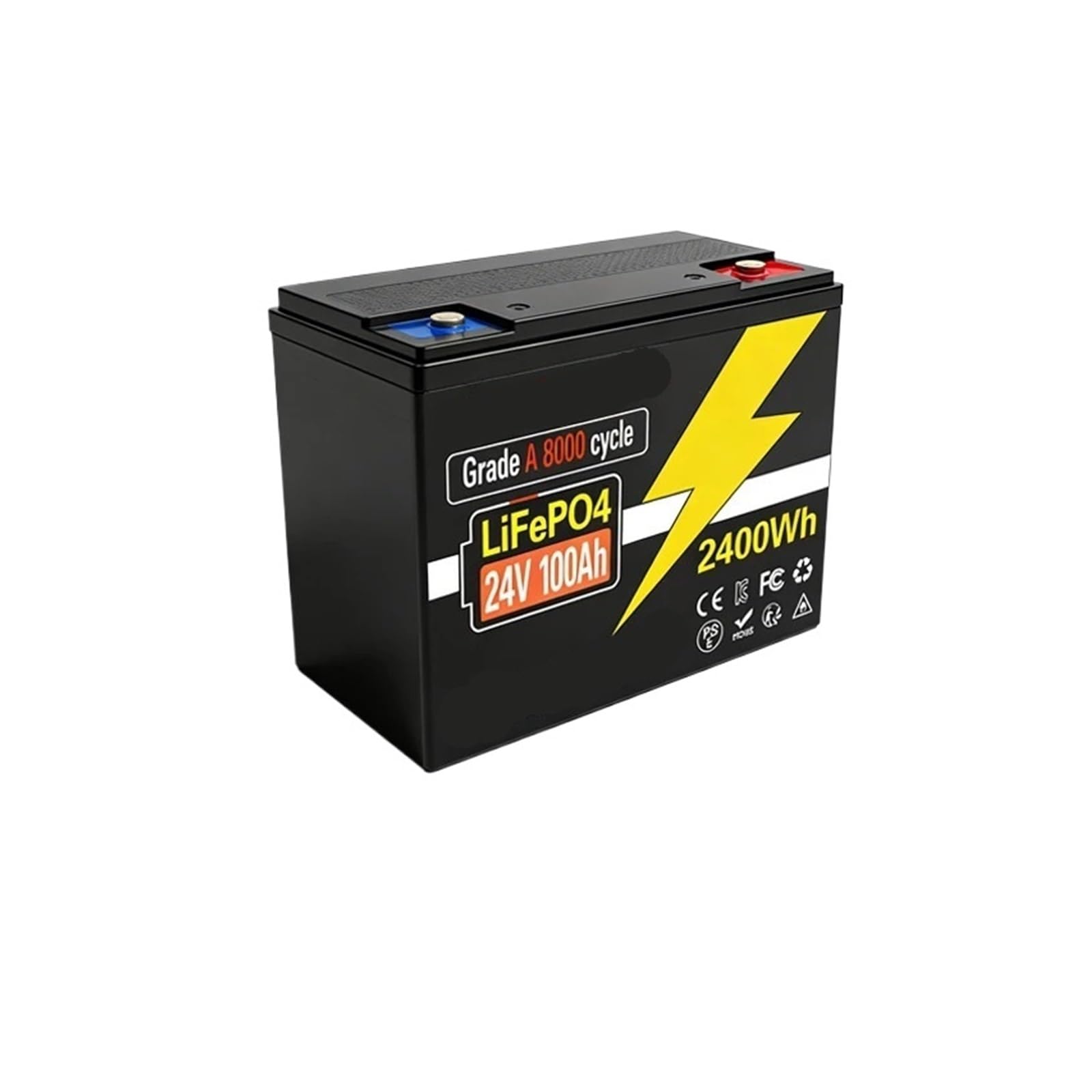 Batteria A Ciclo Profondo, Batteria LiFePO4 Da 24 V 100 Ah A Bassa Temperatura | Protezione Oltre 6000 cicli compatibili con le applicazioni off-grid RV Solar Marine(24V 100AhX1)