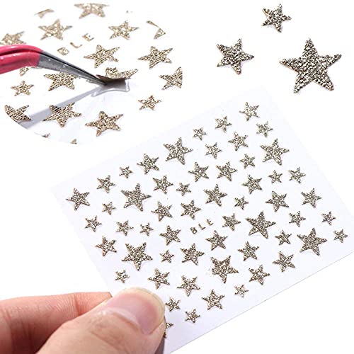 10 Sheets Star Nail Art Sticker Decals Nail Art Supplies 3D Self-Adhesive Nail Stickers Nail Slider Stars Stickers For Nails Glitter Shiny Diy Decoration Decal Colorful Nail Art Decor Manicure Tips #TOP2