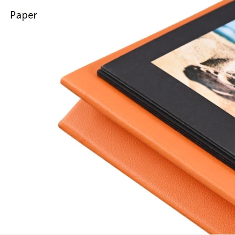 Travel Growth Commemorative Book ﻿ Self Adhesive Photo Album Calendar Adhesive Desktop Decoration Memorial Album Applicable to photos, receipts, star cards, etc(Orange)