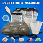 National Geographic Mega Crystal Growing Kit for Kids- Grow 6 Crystals with Light-Up Stand, Science Gifts for Kids 8-12, Crystal Making Experiment, Science Kit for Girls and Boys