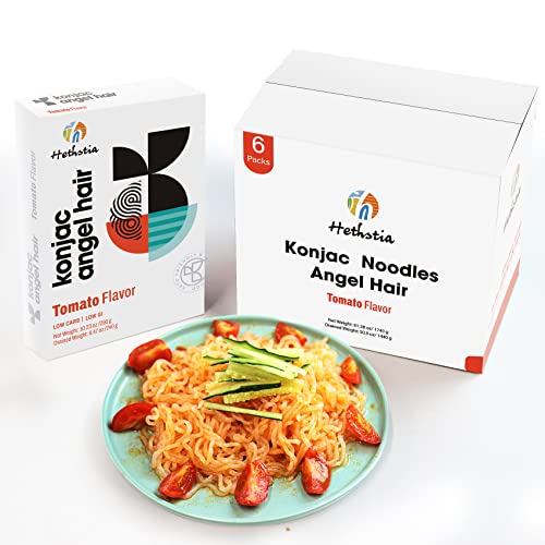 Image of Hethstia Shirataki Noodles Konjac Pasta, 6 Pack Tomato Flavor Instant Food(61.38oz), Low GI Ramen