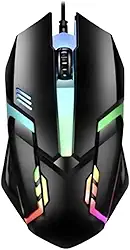 Mouse Gamer 1200 DPI USB com LED RGB Automático, 4 Botões Programáveis, Design Óptico Ergonômico e Sensibilidade para PC e Notebook com Ajuste de 4 Velocidades – Alta Precisão e Conforto Gamer