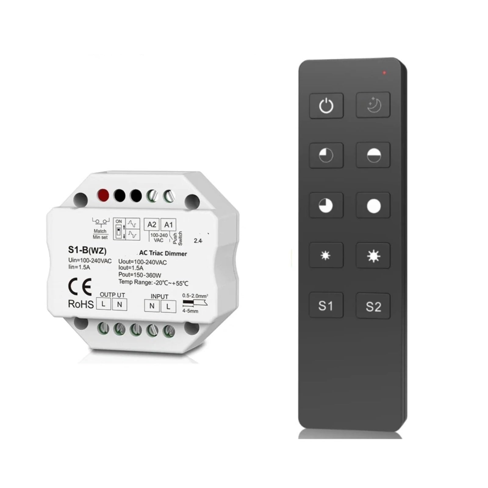 Atenuador inteligente S1-B(WZ) y control R1 para crear ambientes románticos con tiras de luz led