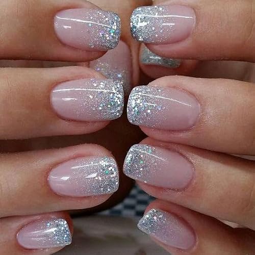 Curvlife 30pcs Short Press On Nails Shining Stick On Nails Short Fake Nails Design Glossy Acrylic Nails Stick On Nails Tips Glue On Nails False Nails For Women Nail Kit With Nail Glue
