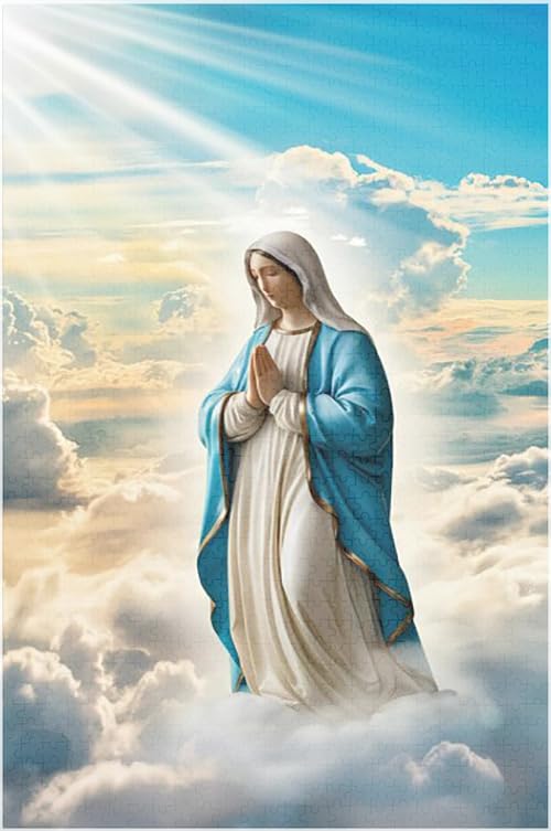Amazon.com: Virgin Mary in Prayer Glowing in The Heavenly