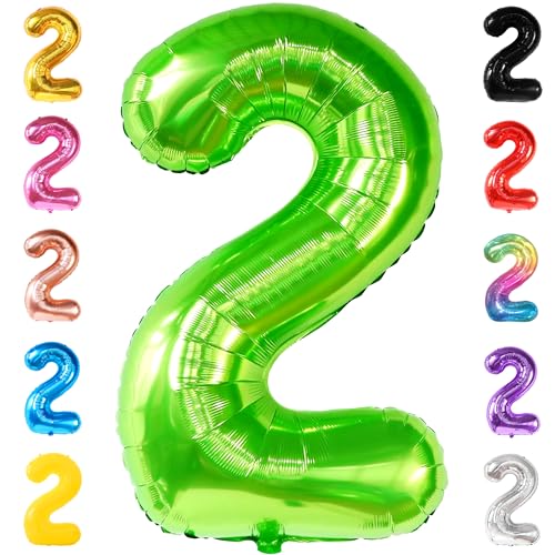 Image of KatchOn Light Green 2 Balloon Number 40 Inch