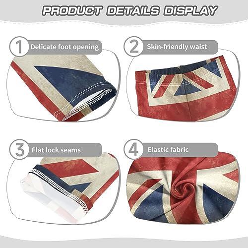 Wusikd British Flag Girls' Leggings Toddler Doodles Kids Yoga Pants Dance Active Tights 4T Multi3